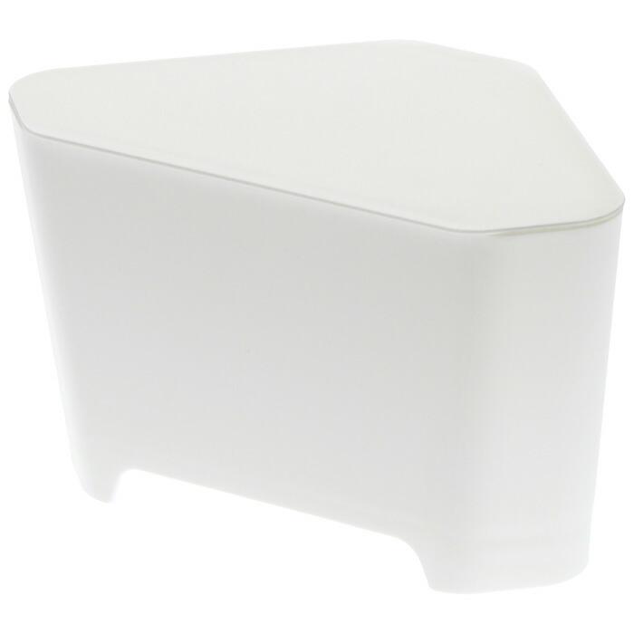 浮かせる フタ付き三角コーナー アクア ホワイト 山崎実業 おしゃれ シンプル 高見え 便利 キッチン 台所 ゴミ入れ 衛生 生ごみ ぬめり防止 角 袋 収納 | 山崎実業 | 02