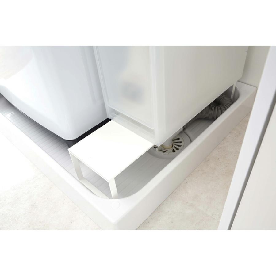 伸縮洗濯機排水口上ラック プレート plate 山崎実業 おしゃれ かわいい シェルフ 棚 ラック plate 棚 洗剤 ゴミ箱置き 白 ホース 排水口 隠す ホワイト 4969 | 山崎実業 | 03