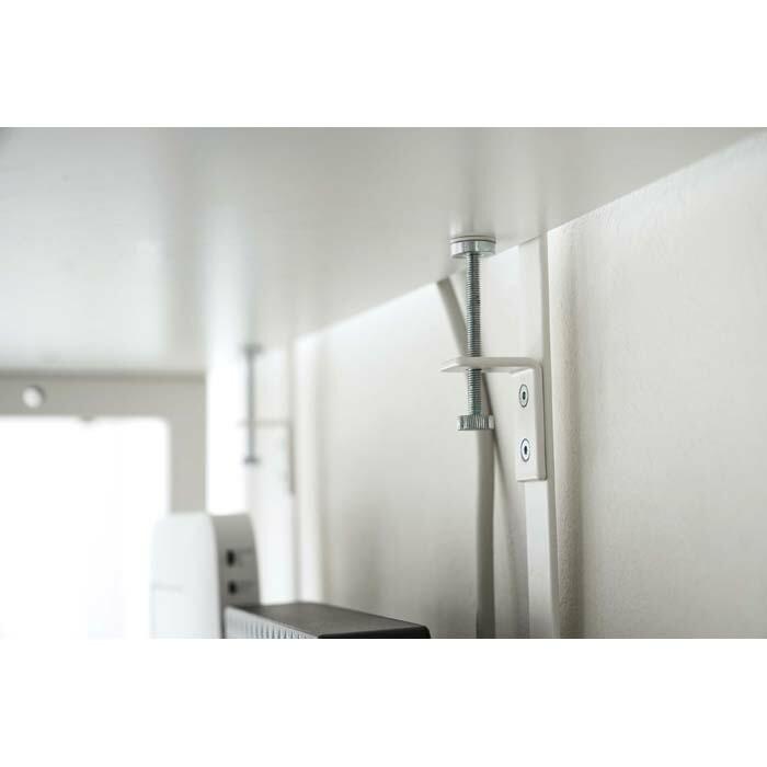 デスク下 ケーブル＆ルーター収納ラック スマート smart 山崎実業 便利 線 タップ 浮かせる 白 隠す収納 HDD シェルフ 棚 フックホワイト ブラック 5461 5462 | 山崎実業 | 02