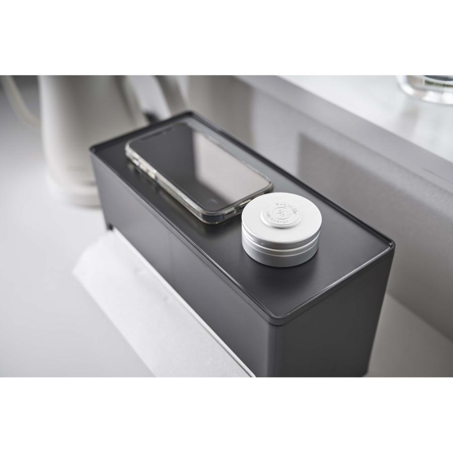 【送料無料】両面ティッシュケース スマート smart シンプル おしゃれ なじむ 前 後ろ ペーパータオル ポリ袋 収納 自由 仕切り 調節 5876 5877 | 山崎実業 | 05