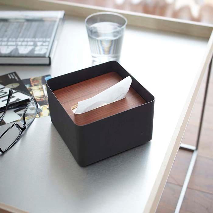 山崎実業 蓋付きティッシュケース リン S おしゃれ シンプル 高見え