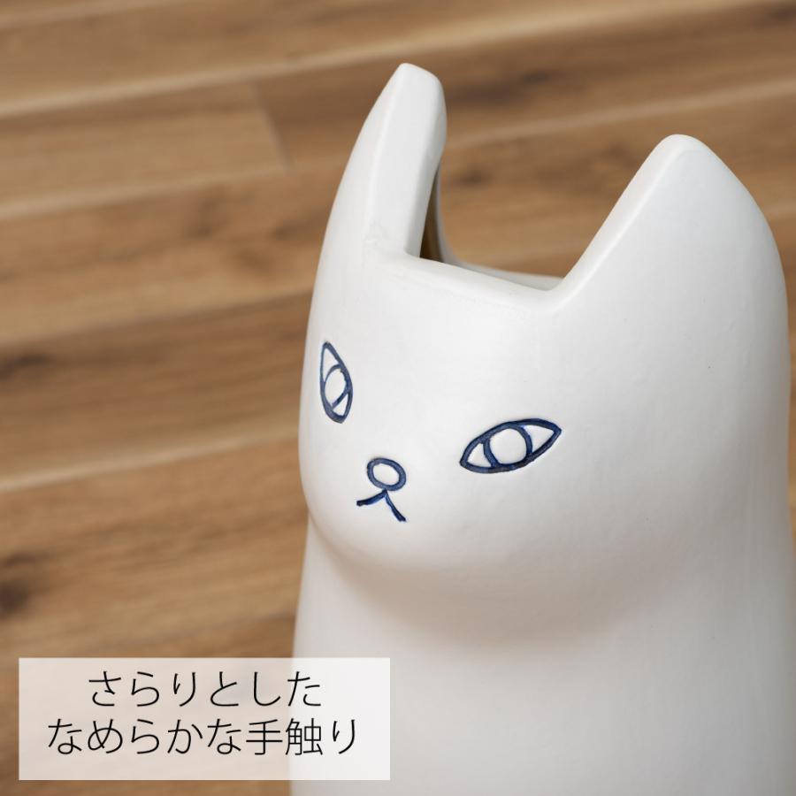 猫型傘立て Lサイズ 東谷 アンブレラ 傘入れ 玄関 収納 陶器 マット コンパクト スリム ねこ かわいい おしゃれ フラワー ベース | 東谷 | 03