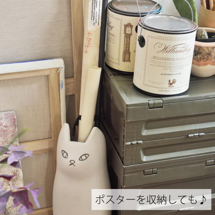 猫型傘立て Lサイズ 東谷 アンブレラ 傘入れ 玄関 収納 陶器 マット コンパクト スリム ねこ かわいい おしゃれ フラワー ベース | 東谷 | 05