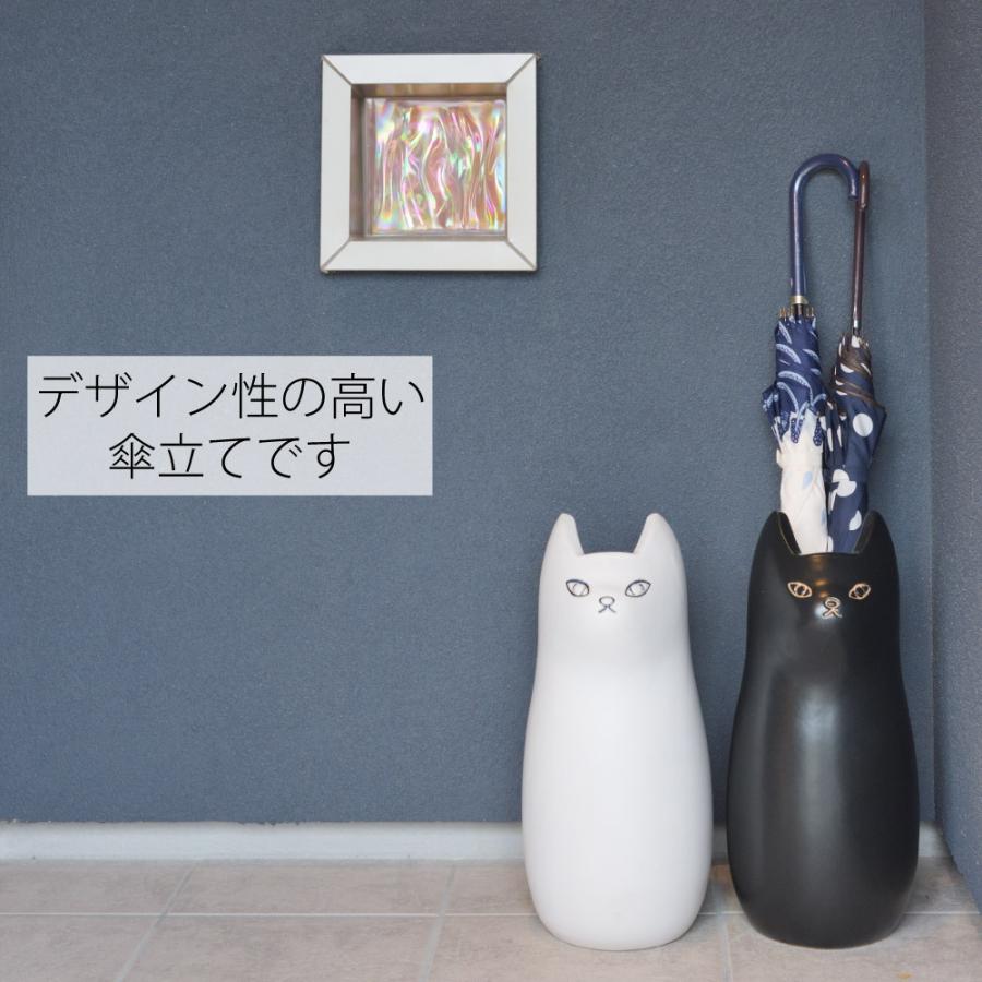 猫型傘立て Lサイズ 東谷 アンブレラ 傘入れ 玄関 収納 陶器 マット コンパクト スリム ねこ かわいい おしゃれ フラワー ベース | 東谷 | 06