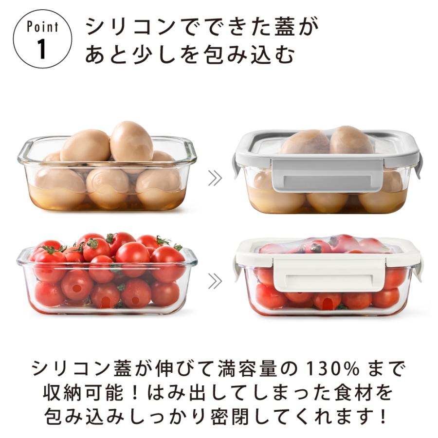 食洗器対応 シリコンパッキンで しっかり密閉 ガラス製 保存容器 楽天市場】パッキン付き 丸形 耐熱 ガラス 保存 容器 400ml Delish