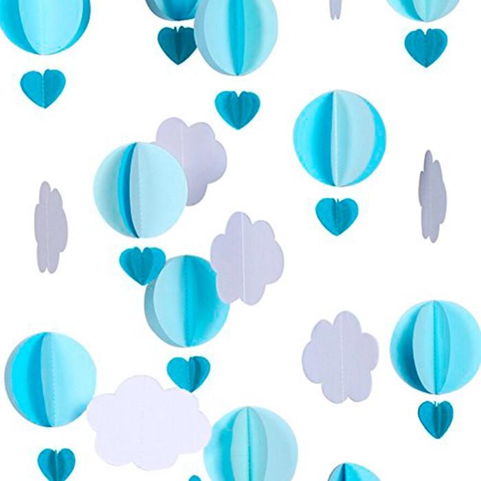 ガーランド 子供部屋 熱気球 壁飾り レインボー インテリア ペーパーガーランド 雲 ハート ボール クリスマス 誕生日 イベント パーティーグッズ ブルー ピン Baobaoショップ 通販 Yahoo ショッピング