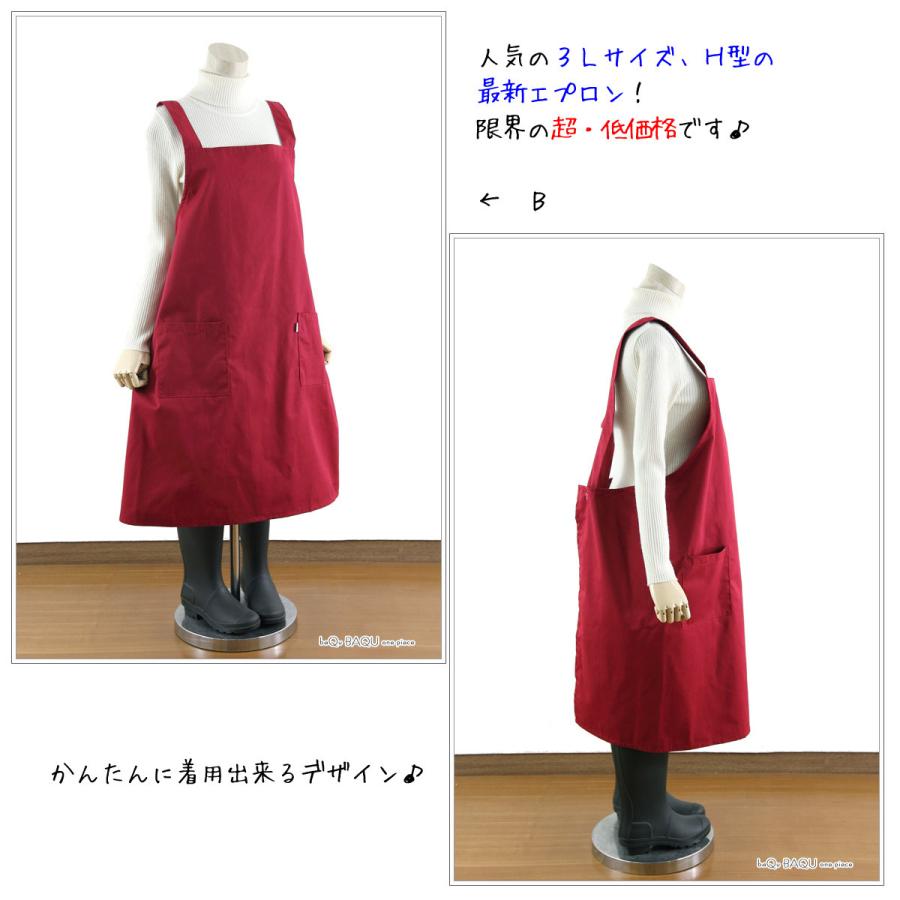 エプロン おしゃれ 大きいサイズ BIG EDWIN エドウィン 2L XXL 3l