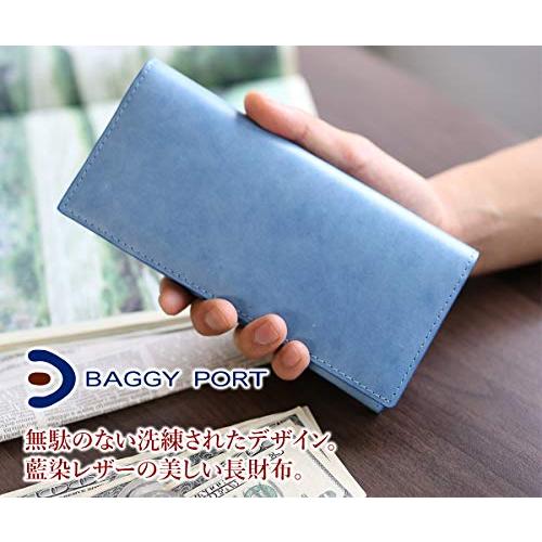 [バギーポート] 長財布 本革 藍染めレザー ZYS-090 メンズ 藍染めレザー