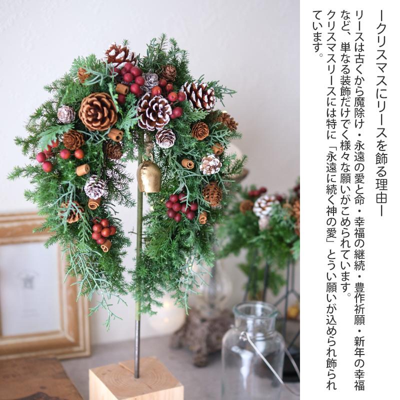 クリスマスリース 玄関 壁飾り 生花 フレッシュ インテリア おしゃれ