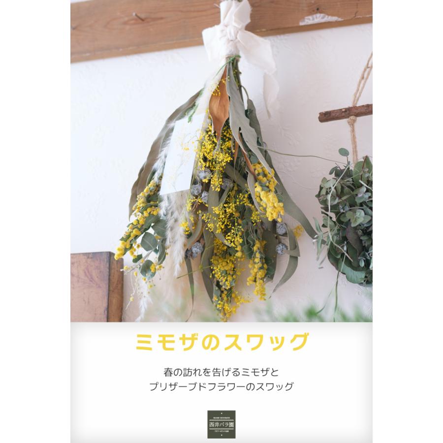 ミモザ ドライフラワー スワッグ プリザーブドフラワー 花束