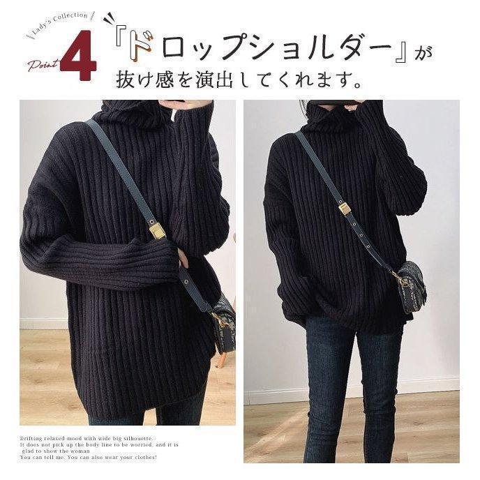 あす楽 ニット タートルネック レディース 綿カシミヤ混 リブ リブニット ストレッチ あったか 暖か セーター ス 長袖 ハイネッ｜baranoshiro｜10