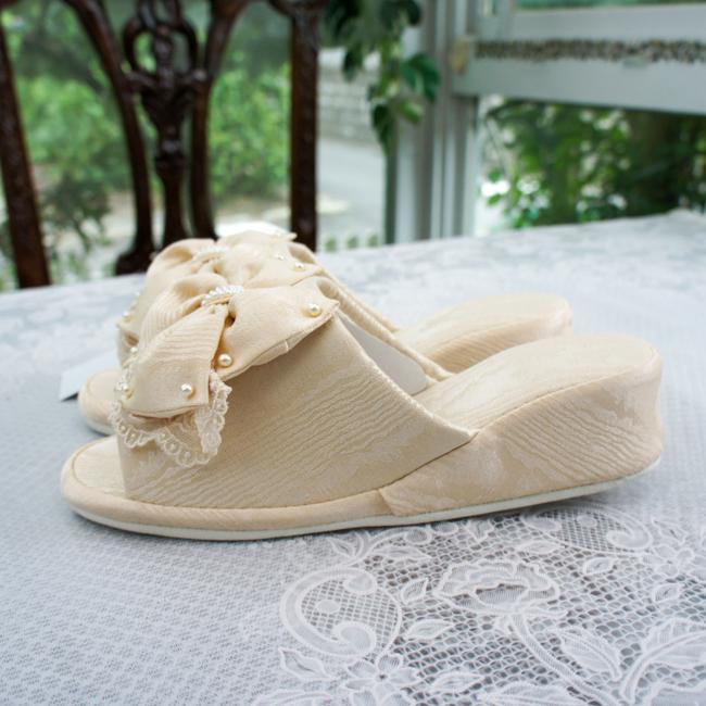 薔薇リボン付きヒールミュール 白・ピンク Mサイズ imgrc0082156367.jpg