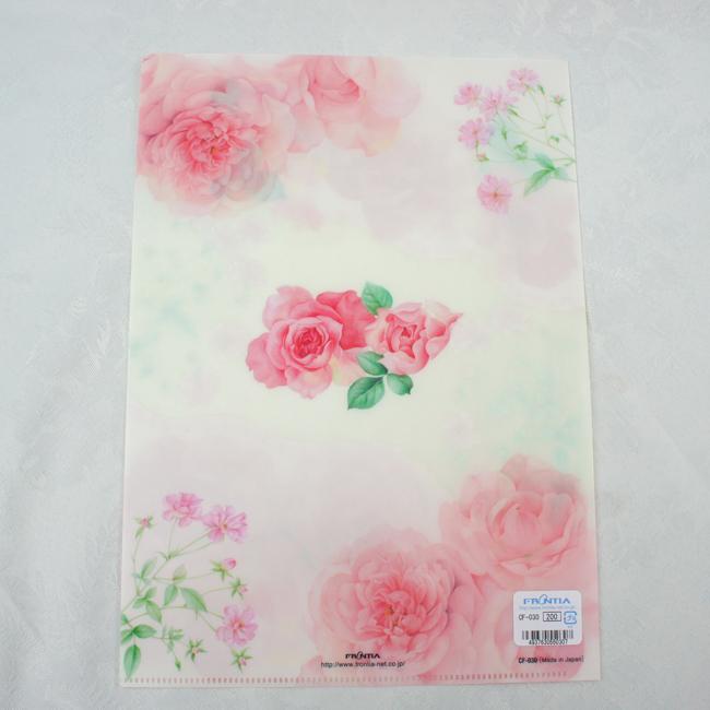 クリアファイル A4サイズ 薔薇 日本製 クリアフォルダー 橋本不二子