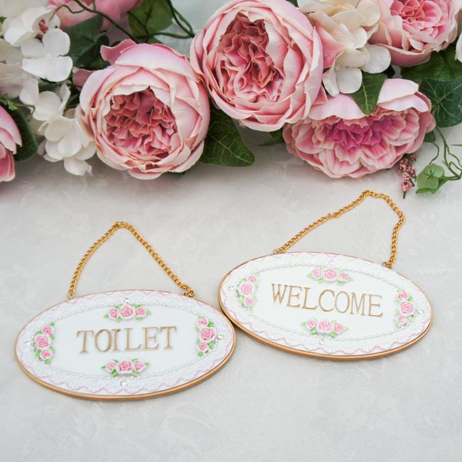 薔薇のトイレプレート♪ライトアイボリー 