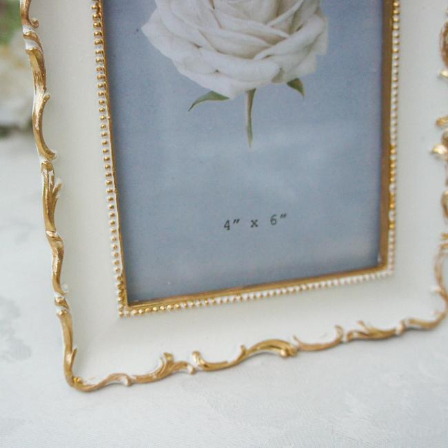 写真立て フォトフレーム おしゃれ ローズ 薔薇 ゴールド クラシック