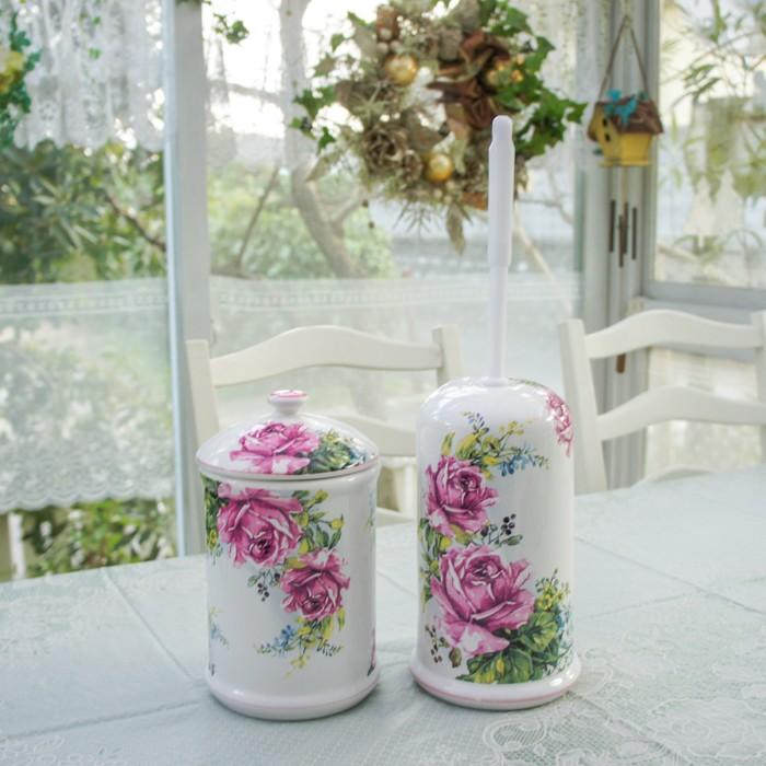 ❣️ブレッドケースロールアップ式❣️ヴィンテージバラ柄収納