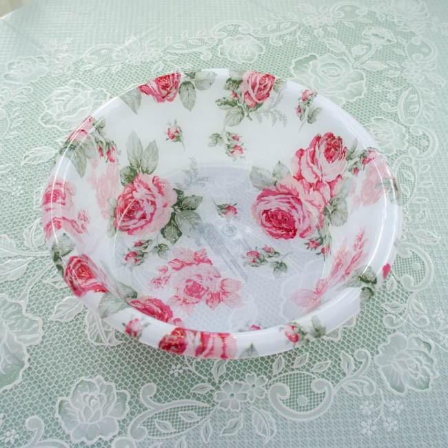 洗面器 深型バスボウル 直径約26 5cm アクリル ルーシー 薔薇 ローズ おしゃれ 花柄 ラメ バスグッズ P 薔薇とレースと天使のお店 通販 Yahoo ショッピング