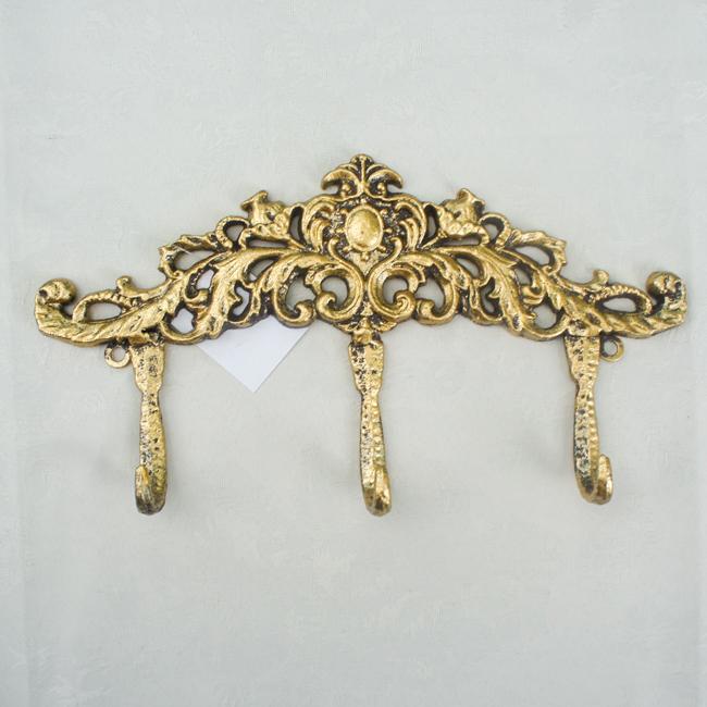 3連ウォールフック クラシカルアイアン ホワイト ゴールド ブロンズ 壁