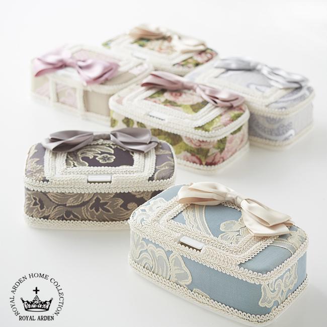 ウェットティッシュケース アクアフラワー リボン ゴブラン 収納 おしゃれ 素晴らしい
