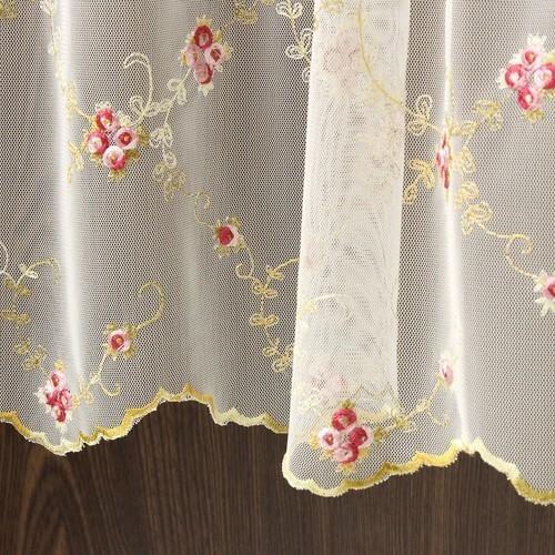 チュールレース カフェカーテン レース ローズ 45cm丈 45×150cm