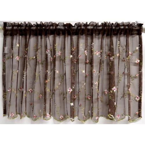 チュールレース カフェカーテン レース ローズ 45cm丈 45×150cm