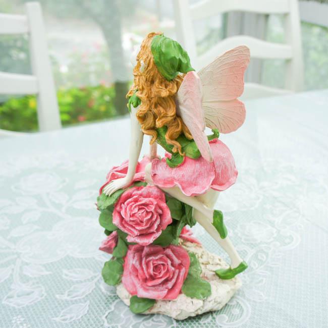 ローズフェアリー 置物 妖精 薔薇 ピンクローズ オブジェ おしゃれ :s-0540015:薔薇とレースと天使のお店 通販 特大 オブジェ 置物 ローズ フェアリー 薔薇 妖精 アンティーク シャビー