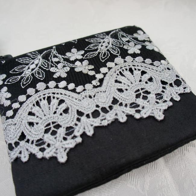 ミニティッシュケースポーチ ミニポーチ レース ルアン コットン