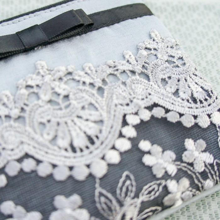 ミニティッシュケースポーチ ミニポーチ レース ルアン コットン