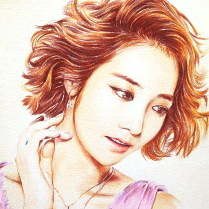 肖像画 色鉛筆画 30cm×30cm 似顔絵 ギフトフォーユー  お祝いの画像