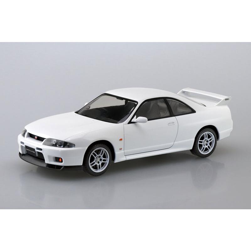 スカイライン GT-R ミニカー セット 楽プラ 完成品 r32 r33 r34 青島文化教材社 1/32 ニッサン R33 スカイラインGT-R(ホワイト