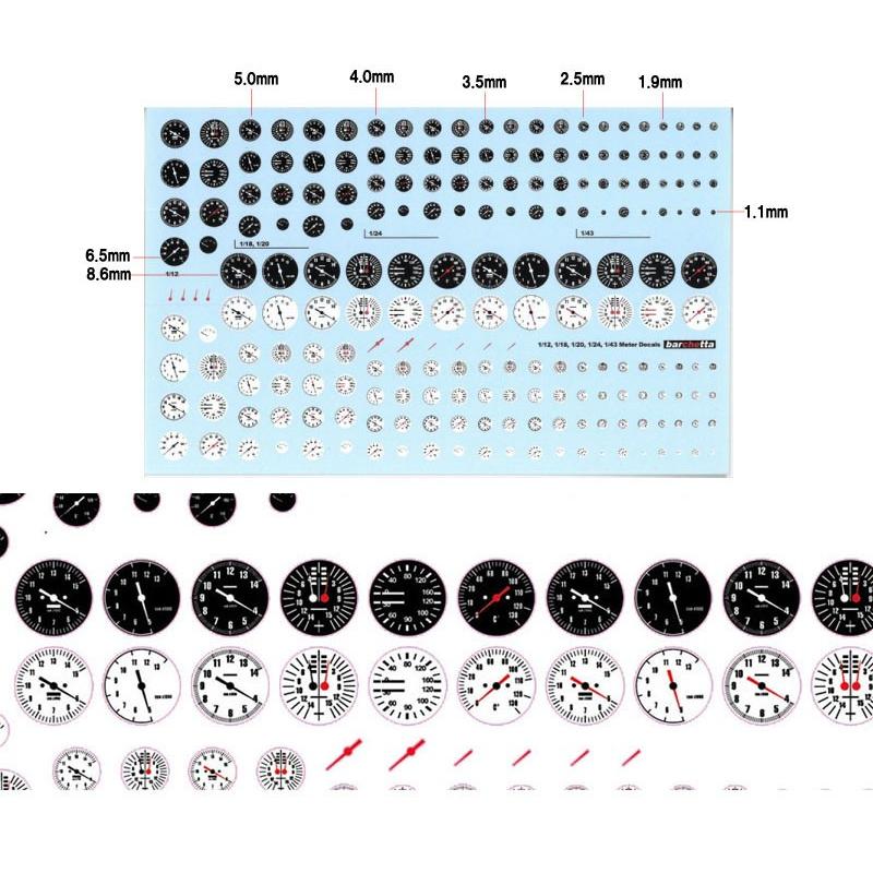 メーターデカール 黒文字盤 白文字盤 サイズ多数入り バルケッタ