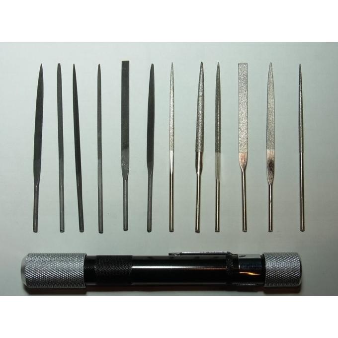 超精密ヤスリ13本セット ハンドル付 : 車模型 barchetta - 通販