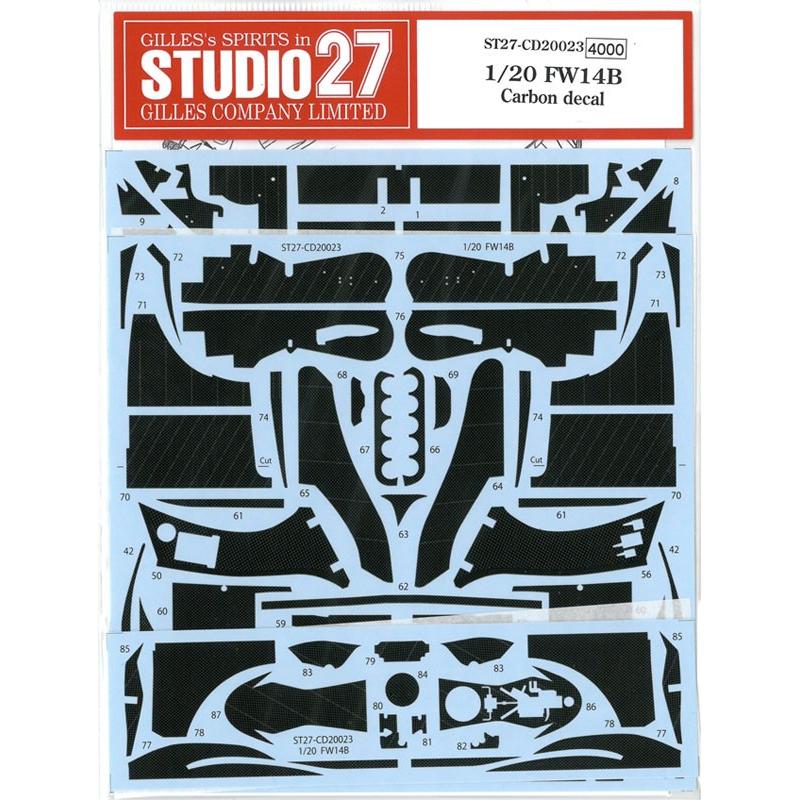 1/20 FW14B Carbon decal F社1/20 14B対応 : 車模型 barchetta - 通販