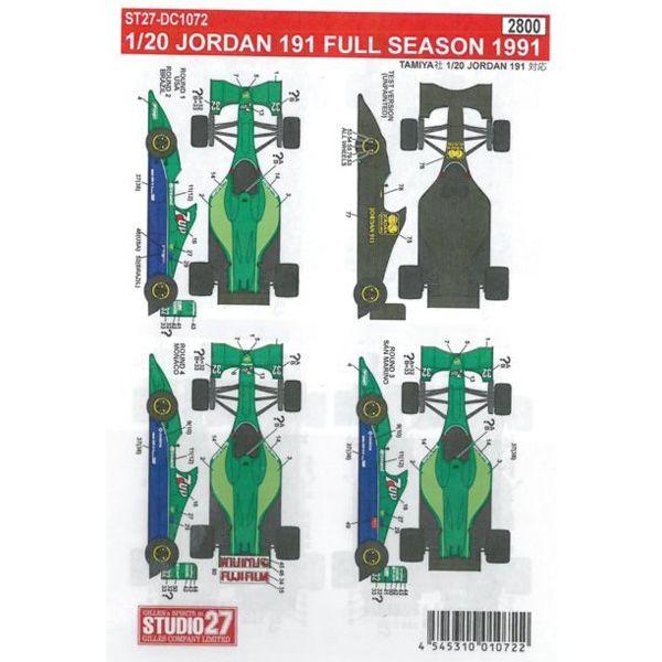 JORDAN 191 Full season'91 T社1/20対応 ジョーダン スタジオ27 JORDAN 191 Full season'91 T社1/20対応 ジョーダン スタジオ27
