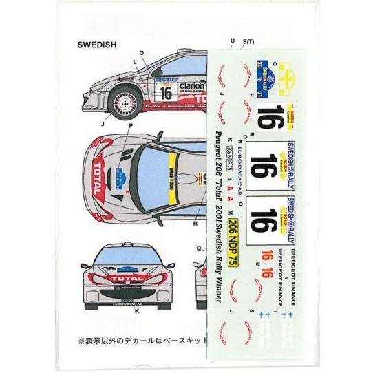 1/24 PEUGEOT 206 WRCスウエーデン/ カタロニア'01 : 車模型 barchetta