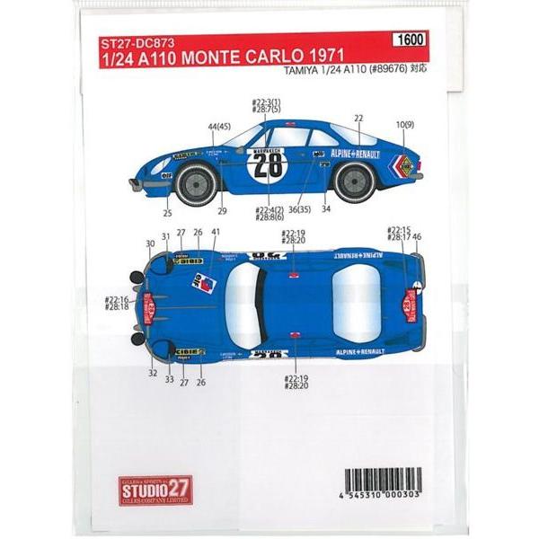 ALPINE A110 MONTE CARLO1971 T社1/24A110対応 : 車模型 barchetta