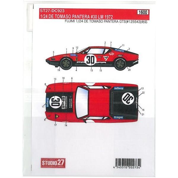 De Tomaso Pantera n°30LM 1972 ミニカー 自動車 Spark 1/43 De Tomaso