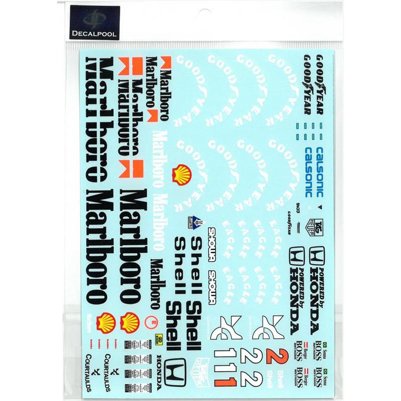 1/12 マクラーレン MP4/6 マルボロ McLaren Marlboro DECAL POOL 