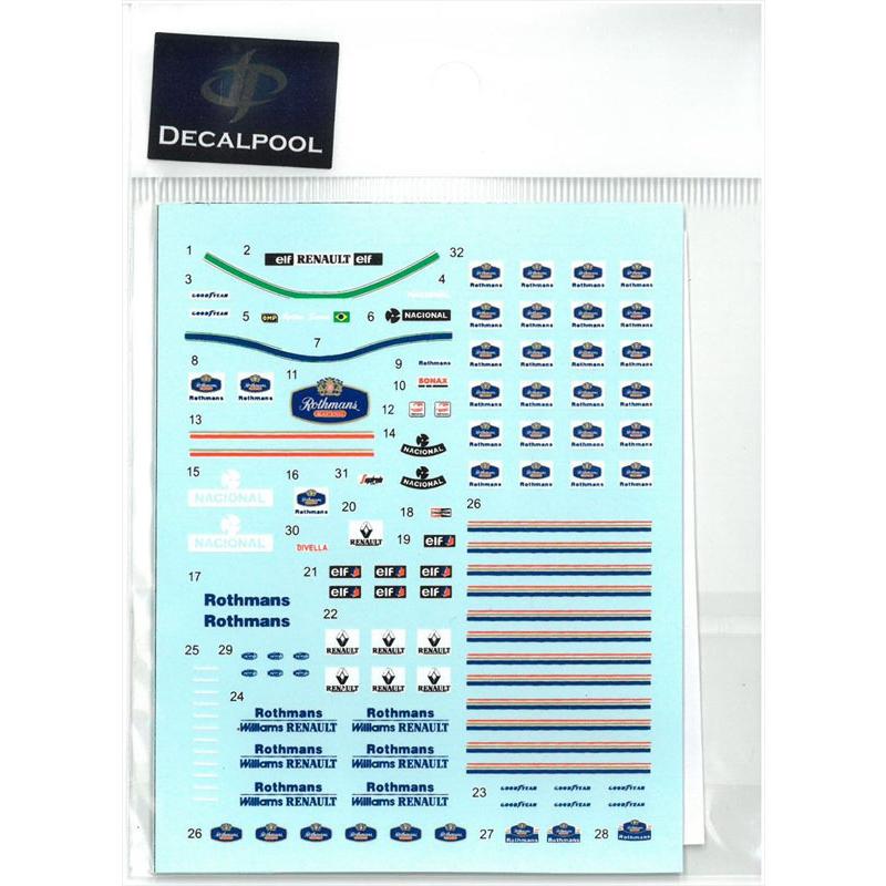 1/20 ウィリアム ルノー FW16 ロスマンズ セナ ピットクルー DECAL
