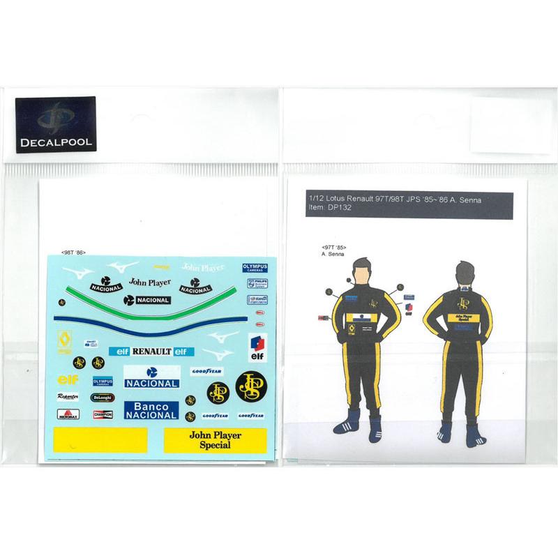1/12 ロータス 98T JPS セナ フィギュアデカール Lotus A. Senna Decal