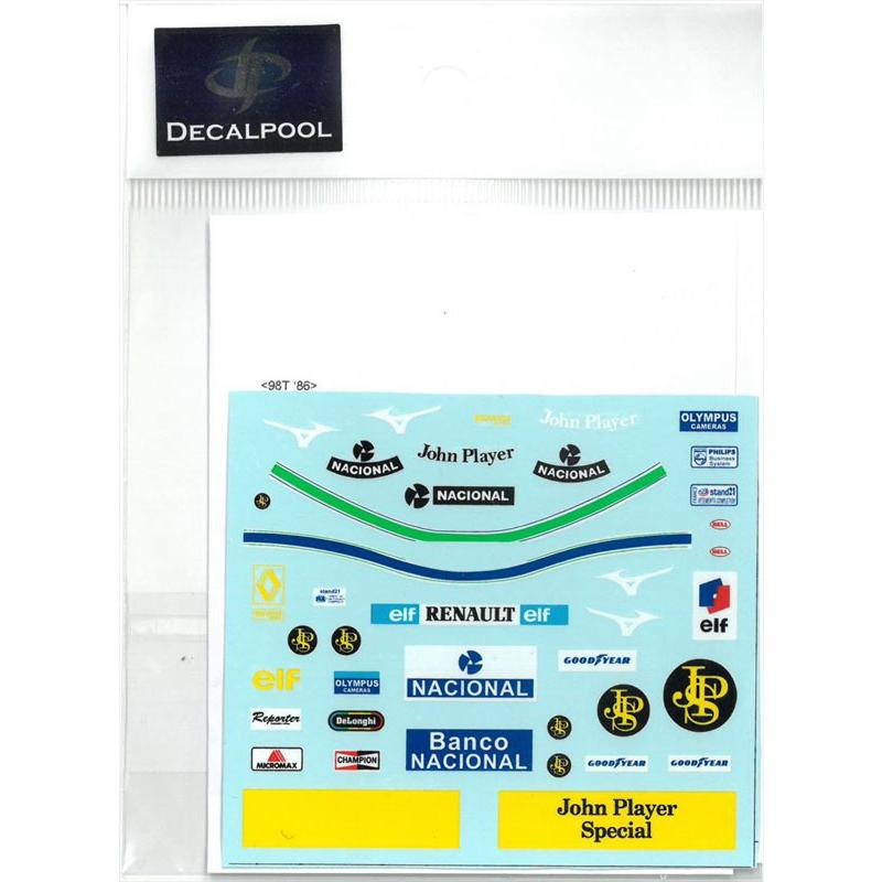 1/12 ロータス 98T JPS セナ フィギュアデカール Lotus A. Senna Decal