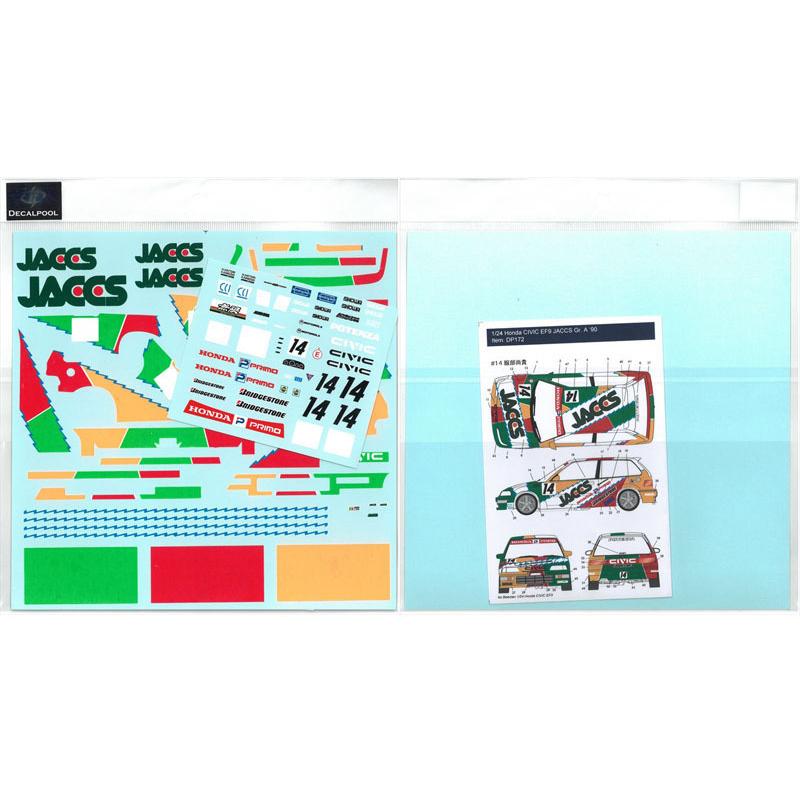 1/24 ホンダ シビック EF9 JACCS #14 JTC 90' for EF3 Honda Civic