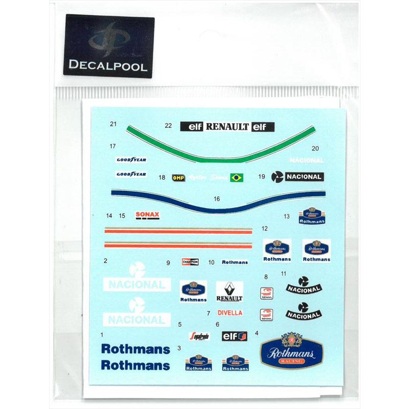 1/12 ウィリアムズ ルノー ロスマンズ セナ フィギュアデカール