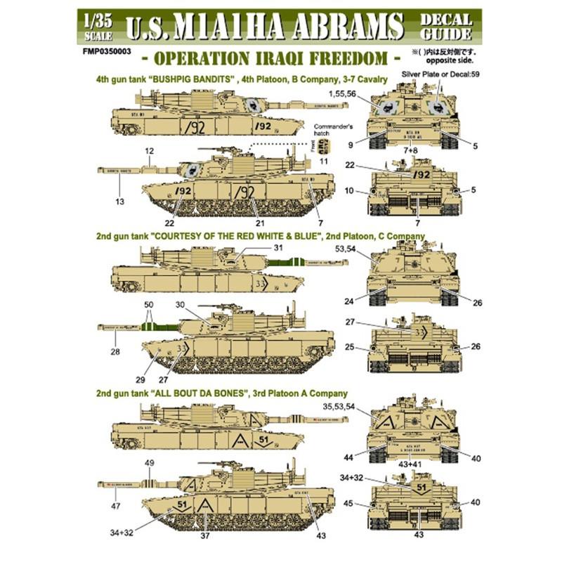 Figurine Hobby Master M1A1HA Abrams – Char Iraq Freedom 1/56 (D Company, 1st Platoon)