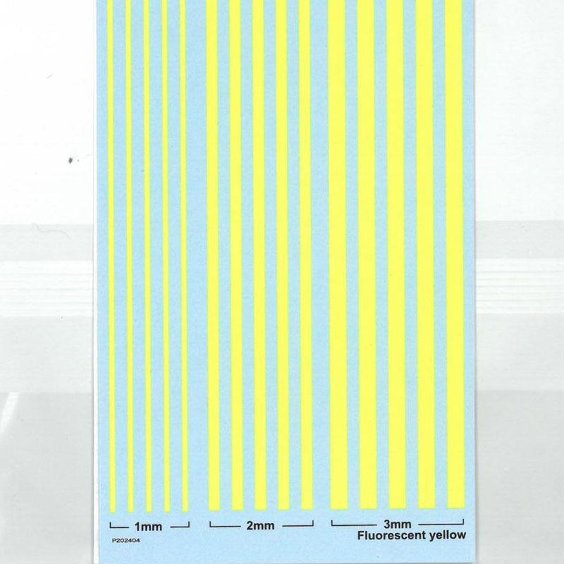 ラインデカール 蛍光黄色 1mm,2mm,3mm スタジオ27 水転写デカール ST27