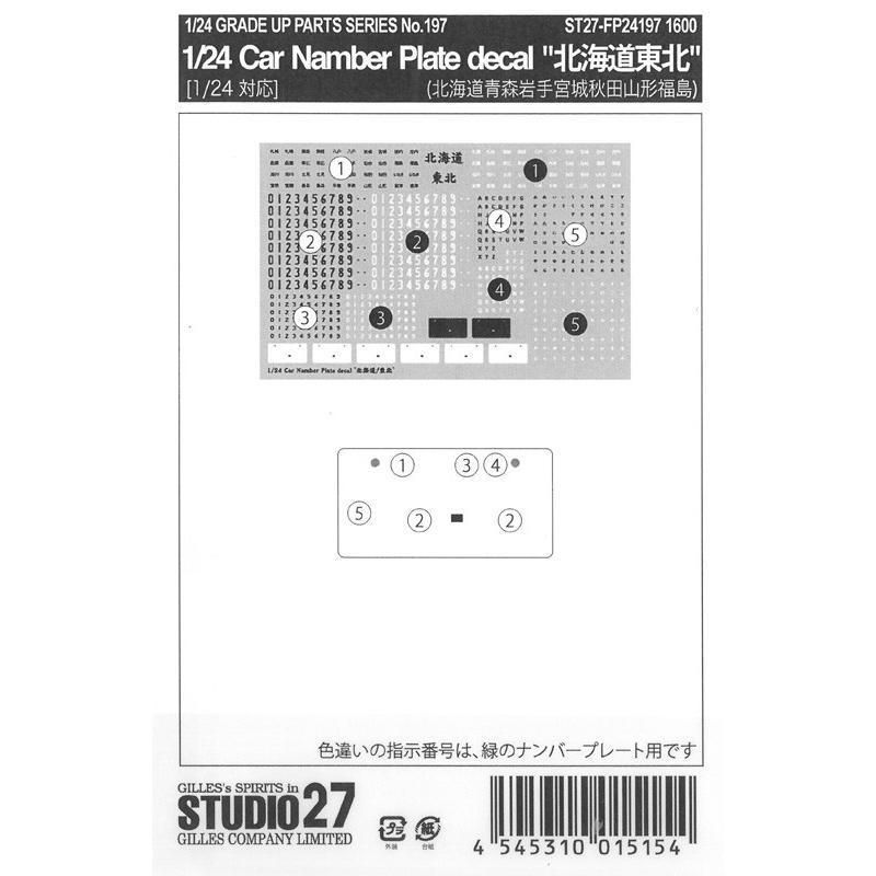 1/24 ナンバープレート 北海道東北(1/24対応)｜barchetta｜02