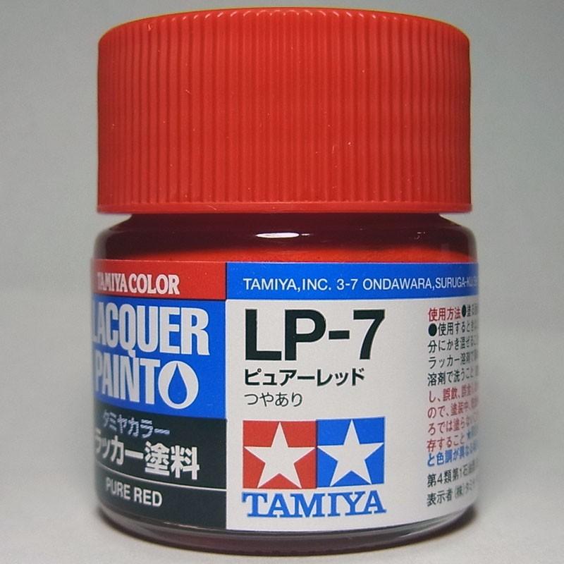 プラモデル用ラッカー塗料　95点 タミヤ（TAMIYA） LP-7 ピュアレッド タミヤカラー ラッカー塗料 : 車