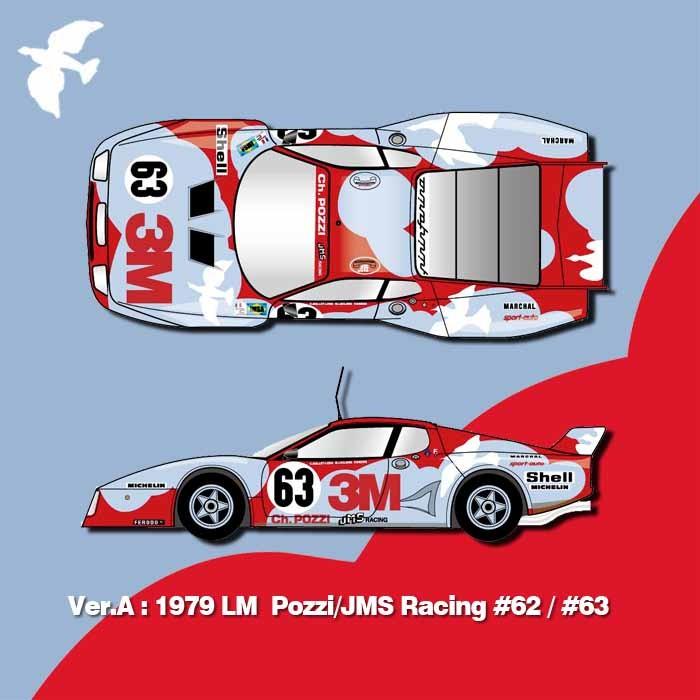 【コンビニ受取対応商品】 LM【MFH 512BB フェラーリ Ver.A】:1979 #62/#63 Racing Pozzi/JMS LM 自動車