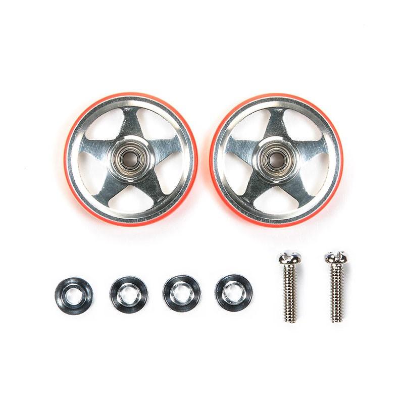 ミニ四駆 19mmプラリング付アルミベアリングローラー 5本スポーク