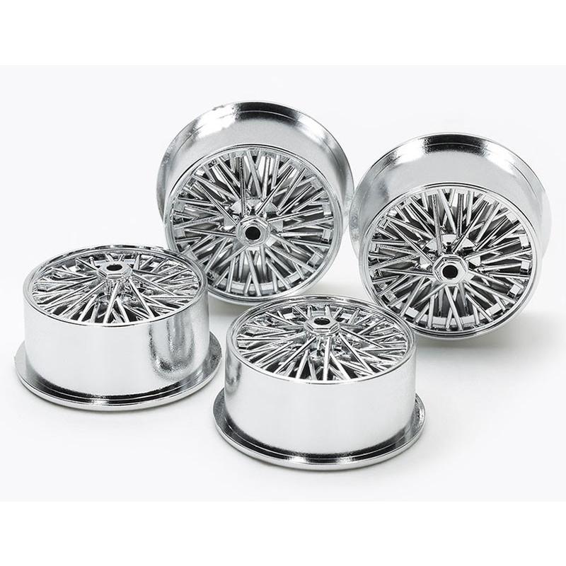 ミニ四駆 ローハイトタイヤ用ワイヤースポークホイール シルバーメッキ